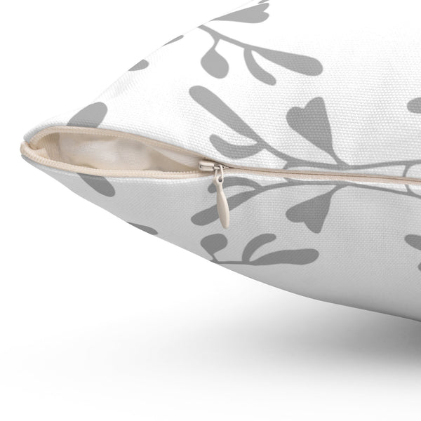 Aqua Throw Pillow Cover, Love Birds Pillow Cover, Birds and Branches Accent Pillow, Aqua Gray Bedroom Decor, Modern Home Decor - PIL107