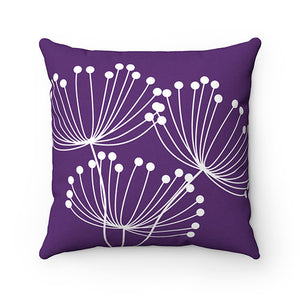 Purple Dandelion Pillow, Purple Flower Throw Pillow Cover, Accent Pillow, Purple Home Decor, Nursery Pillow, Dandelion Decor - PIL103