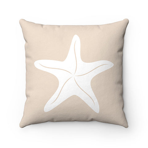 Beach House Decor, Throw Pillow Cover, Starfish Pillow, Beach Cottage Accent Pillow, Tan Pillow, Tropical Decor, Starfish Home Decor - PIL96
