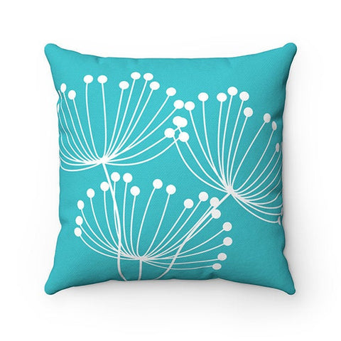 Aqua Pillow Covers, Dandelion Pillow Cover, Turquoise Throw Pillow Cover, Accent Pillow, Modern Home Decor, Aqua Nursery Pillow - PIL88