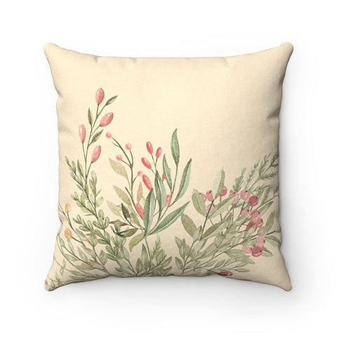 Floral Pillow Cover, Throw Pillow, Green and Yellow Couch Pillow, Flower Pillow Case, Girl Nursery Pillow, Watercolor Flower Bedding - PIL81