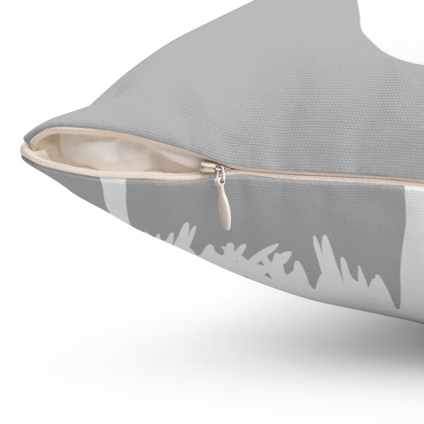 Mountain Cabin Decor, Rustic Home Decor, Gray Buck Deer Head Antlers Pillow Cover, Mountain Accent Pillows, Farmhouse Pillow Cover - PIL72
