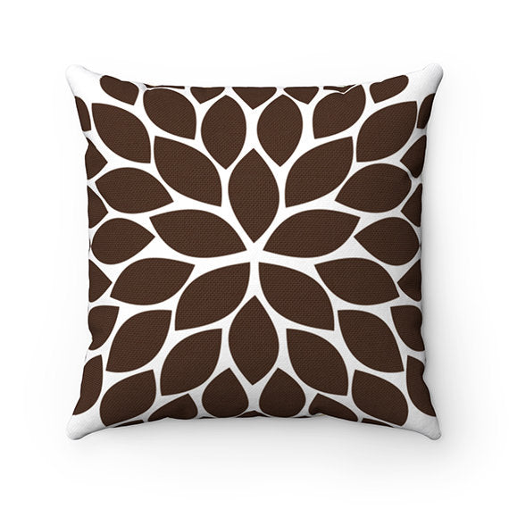 Brown and Green Pillow Covers, Flower Burst Pillow Cover, Throw Pillow Cover, Accent Pillow, Modern Home Decor, Nursery Pillow - PIL69