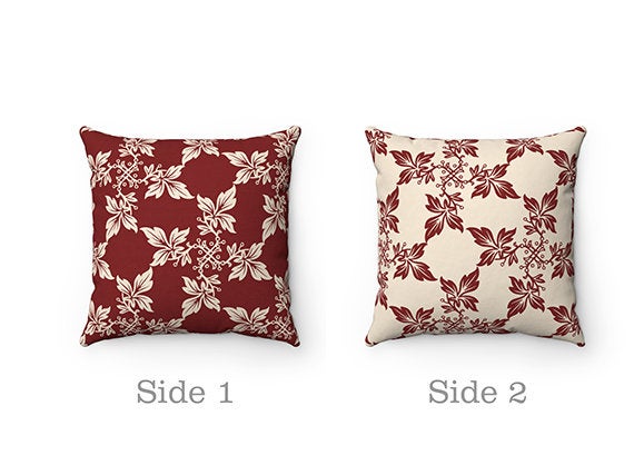 Red Damask Pillow Covers, Throw Pillows, Accent Pillows, Red Home Decor, Red Bedroom, Living Room Decor, Red Christmas Pillow Covers - PIL47