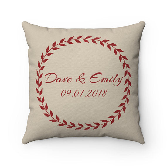 Family Tree Love Birds Taupe Throw Pillow, Can Be Personalized - PIL24