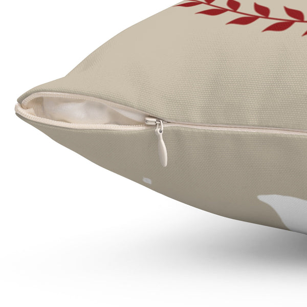 Family Tree Love Birds Taupe Throw Pillow, Can Be Personalized - PIL24