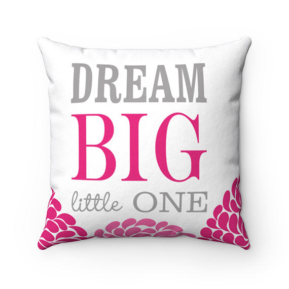 Dream Big Little One, Nursery Throw Pillow COVER, Dream Big Pillow, Personalized Decorative Accent Pillow, Baby Girl Nursery Pillow - PIL16