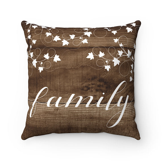 Throw Pillow Covers, Rustic Brown Accent Pillows with Words, Gather, Family, Couch Pillow Covers, New Home Gift, Home Decor Pillows - PIL9