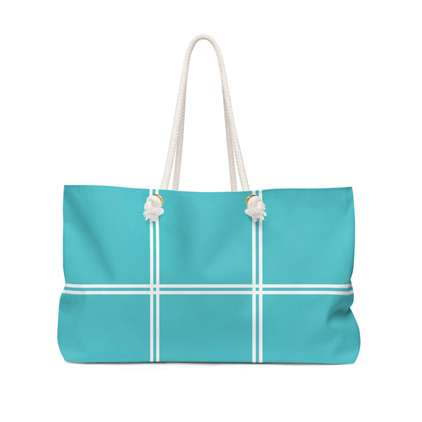 Teal Oversized Bag, Aqua Weekender Tote Bag, Monogram Bag, Beach Bag, Overnight Bag, Rope Handle Tote, Bridesmaid Gifts - WKROPE16