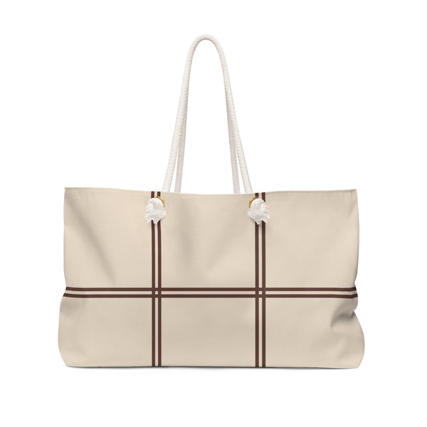 Tan Oversized Bag, Brown Weekender Tote Bag, Monogram Bag, Wedding Tote Bag, Overnight Bag, Rope Handle Tote, Bridesmaid Gifts - WKROPE17