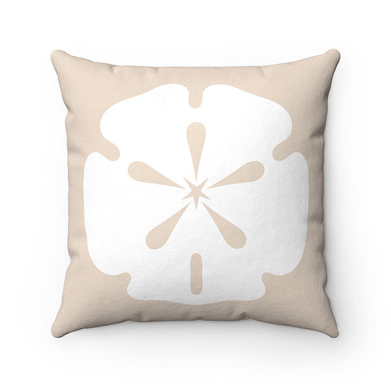 Beach House Decor, Throw Pillow Cover, Sand Dollar Pillow, Beach Cottage Accent Pillow, Tan Pillow, Beach Themed Home Decor - PIL95