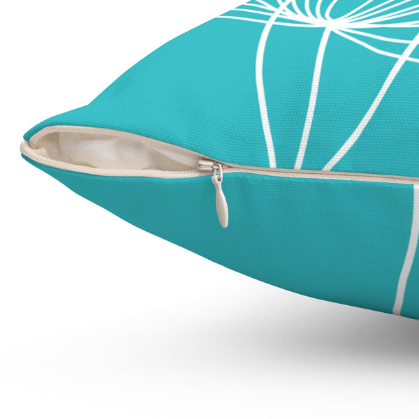 Aqua Pillow Covers, Dandelion Pillow Cover, Turquoise Throw Pillow Cover, Accent Pillow, Modern Home Decor, Aqua Nursery Pillow - PIL88