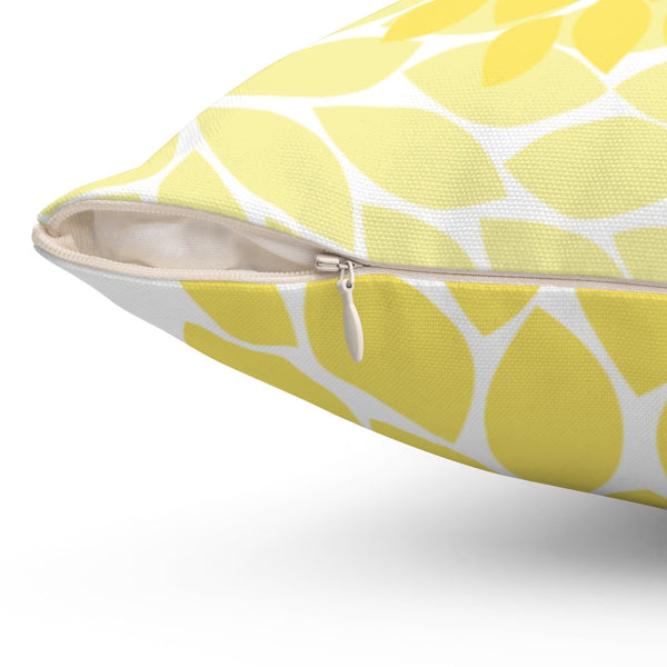 Yellow Gray Pillow Cover, Floral Nursery Throw Pillow, Rocking Chair Pillow, Flower Pillow Case, Accent Pillow, Girls Room Decor - PIL60