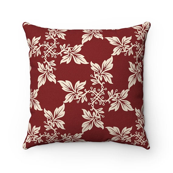 Red Damask Pillow Covers, Throw Pillows, Accent Pillows, Red Home Decor, Red Bedroom, Living Room Decor, Red Christmas Pillow Covers - PIL47