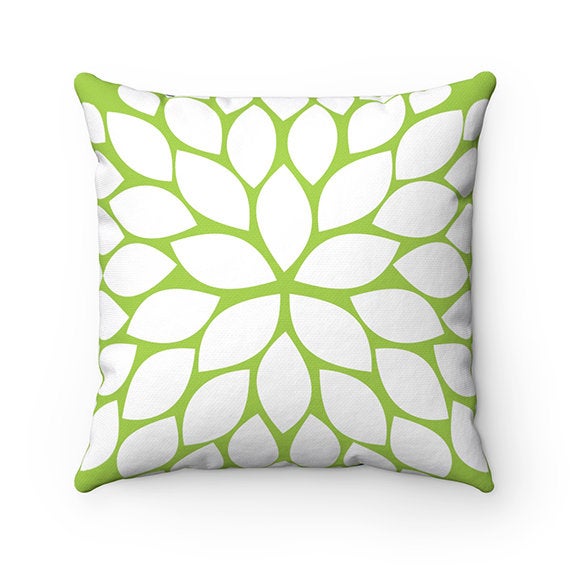 Throw Pillow Cover, Flower Burst Pillow Cover, Accent Pillow, Modern Home Decor, Blue Green Pillow Cover, Nursery Pillow - PIL41