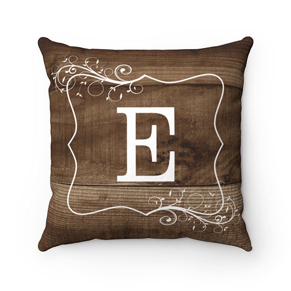 Home Sweet Home Pillow, Rustic Home Decor, Farmhouse Accent Pillow, Throw Pillow Cover, Toss Pillow Covers, Monogram Pillow Cover - PIL30