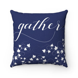 Blue Pillows Covers 20x20, Throw Pillows with Words, Gather, Family, Couch Pillow Covers, New Home Gift, Decorative Accent Pillows - PIL23