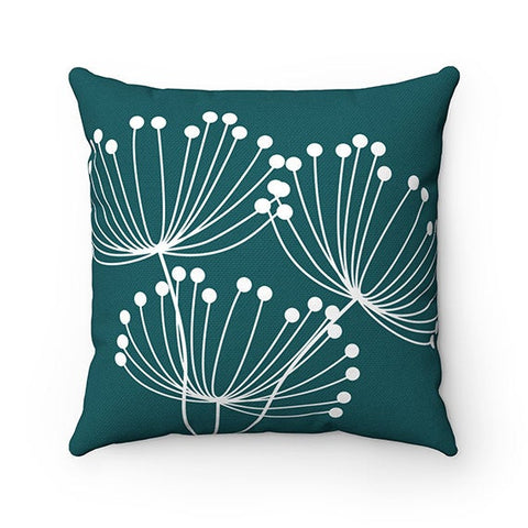 Teal Pillow Covers, Dandelion Throw Pillow, Accent Pillow, Tropical Decor, Teal Nursery Pillow, Dandelion Decor, Teal Home Decor - PIL117