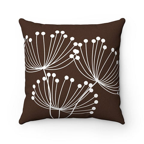 Brown Pillow Covers, Dandelion Throw Pillow Cover, Accent Pillow, Modern Home Decor, Nursery Pillow, Dandelion Decor, Brown Decor - PIL118