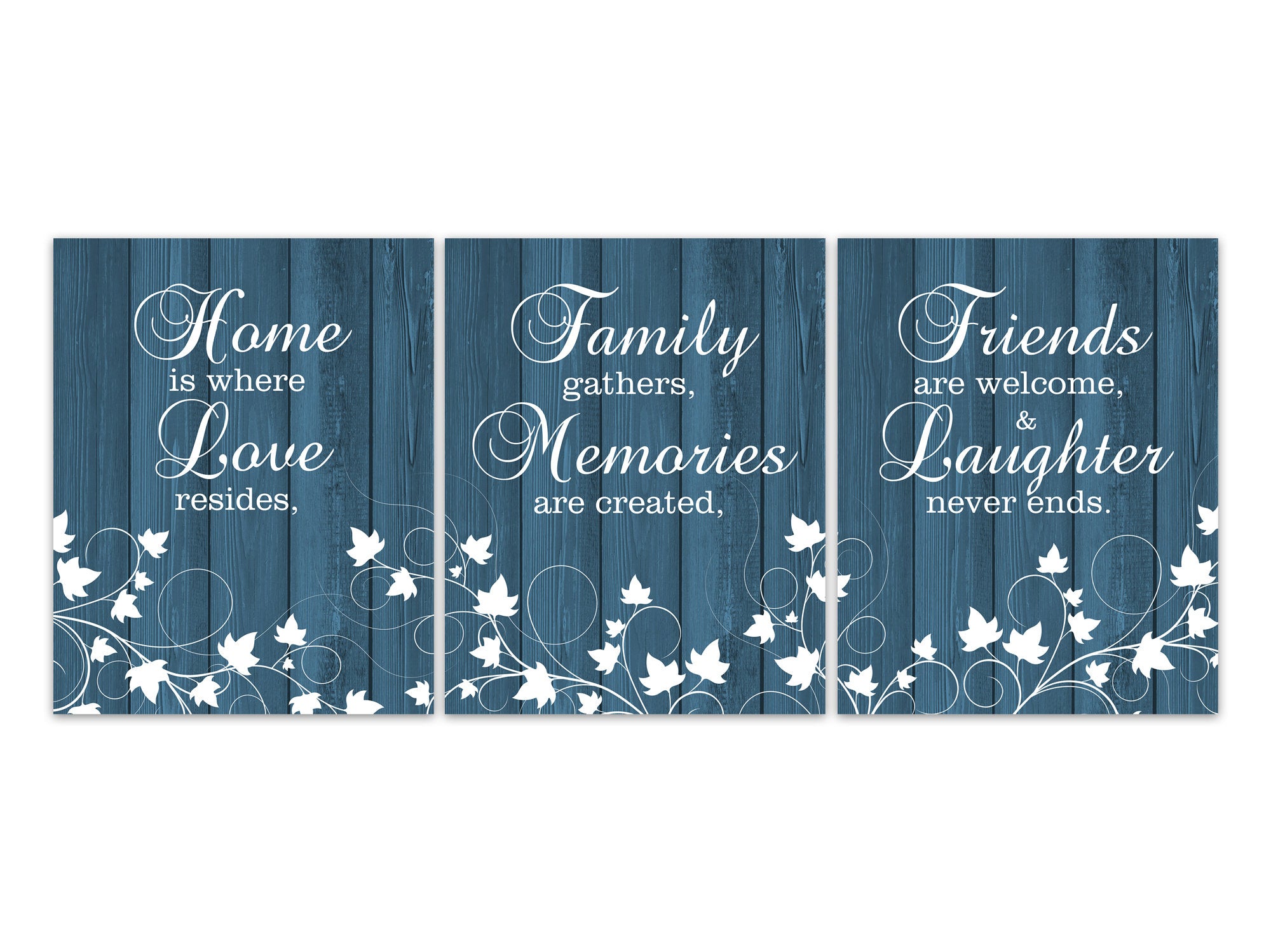 Farmhouse Decor, Home Is Where Love Resides Family Quote, Blue Home Decor CANVAS or Prints, Dining Room Decor, Entryway Wall Decor - HOME440