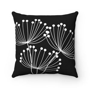 Black Pillow Cover, Dandelion Throw Pillow Cover, Dandelion Accent Pillow, Black Home Decor, Nursery Pillow, Dandelion Decor - PIL122