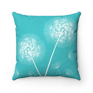 Aqua Pillow Covers, Dandelion Throw Pillow, Accent Pillow, Tropical Decor, Aqua Nursery Pillow, Dandelion Decor, Aqua Decor - PIL131