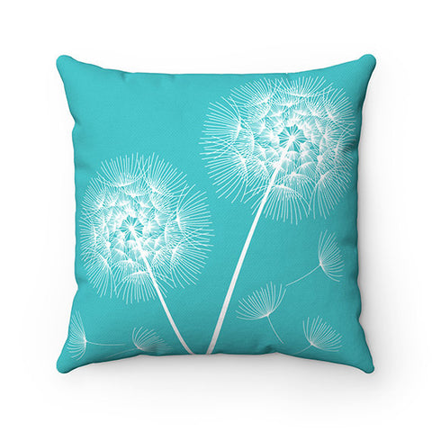 Aqua Pillow Covers, Dandelion Throw Pillow, Accent Pillow, Tropical Decor, Aqua Nursery Pillow, Dandelion Decor, Aqua Decor - PIL131