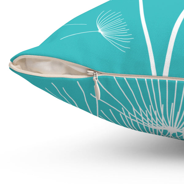 Aqua Pillow Covers, Dandelion Throw Pillow, Accent Pillow, Tropical Decor, Aqua Nursery Pillow, Dandelion Decor, Aqua Decor - PIL131