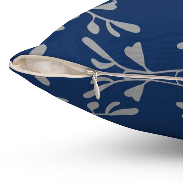 Blue Throw Pillow Cover, Love Birds Pillow Cover, Birds and Branches Accent Pillow, Blue Bedroom Decor, Modern Home Decor - PIL138