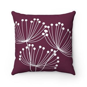 Burgundy Pillow Covers, Dandelion Throw Pillow Cover, Accent Pillow, Nursery Pillow, Dandelion Decor, Plum Home Decor - PIL165