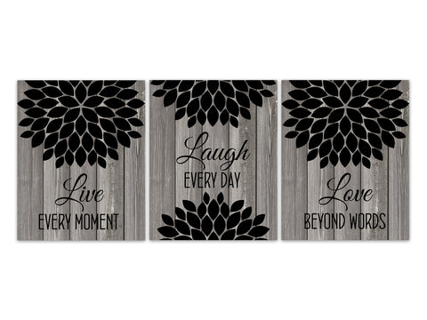 Live Every Moment, Laugh Every Day, Love Beyond Words, Rustic Home Decor Wall Art, Farmhouse Decor, Rustic Family Room Sign - HOME593