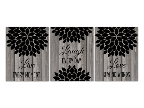 Live Every Moment, Laugh Every Day, Love Beyond Words, Rustic Home Decor Wall Art, Farmhouse Decor, Rustic Family Room Sign - HOME593