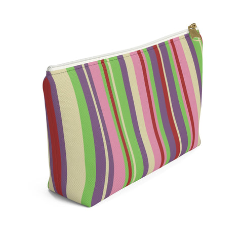Makeup or Toiletry Bag - Pink Stripes Travel Clutch - PH29