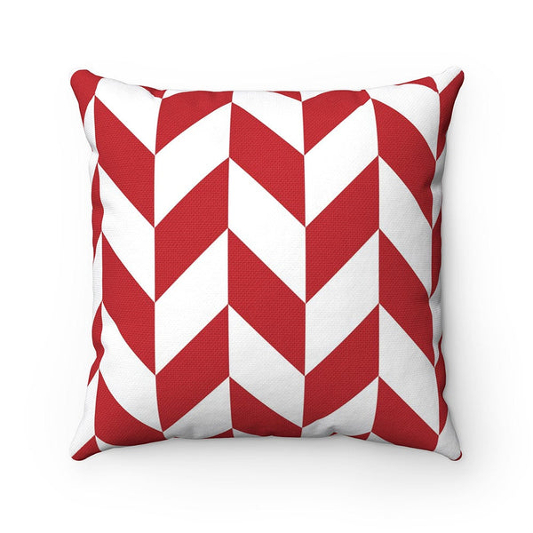 Red Herringbone Pillow Cover, Herringbone Throw Pillow, Geometric Pillow, Red White Bedding, Red Bedroom Pillow - PIL182