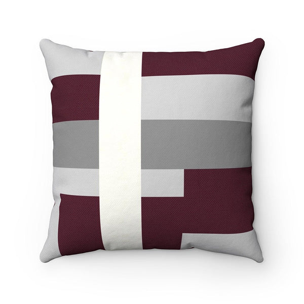 Burgundy and Gray Pillow Covers, Geometric Pillow Cover, Maroon Throw Pillow Cover, Accent Pillow, Burgundy Bedding - PIL183