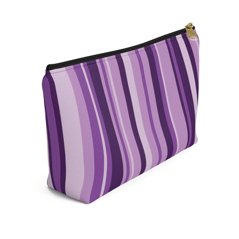 Makeup or Toiletry Bag - Purple Stripes Travel Clutch - PH33