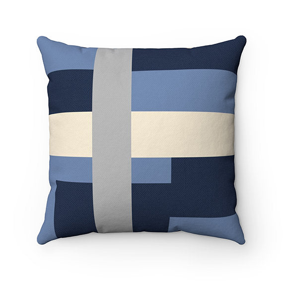 Blue Tan and Gray Pillow Covers, Geometric Pillow Cover, Throw Pillow Cover, Accent Pillow, Modern Home Decor, Blue Gray Bedding - PIL172