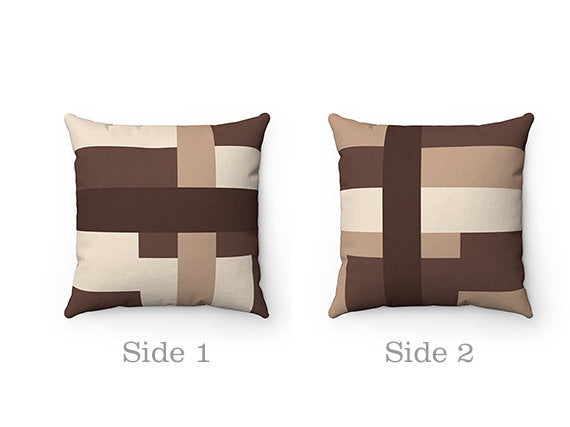 Brown Pillow Covers, Geometric Pillow Cover, Throw Pillow Cover, Accent Pillow, Modern Home Decor, Brown Bedroom, Brown Bedding - PIL174