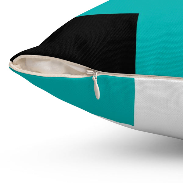 Teal Pillow Covers, Geometric Pillow Cover, Throw Pillow Cover, Accent Pillow, Modern Home Decor, Black Teal Bedroom, Teal Bedding - PIL178