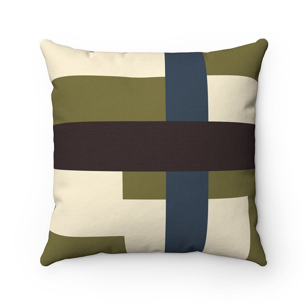 Green Tan and Brown Pillow Covers, Geometric Pillow Cover, Throw Pillow Cover, Accent Pillow, Modern Home Decor, Green Blue Bedding - PIL179
