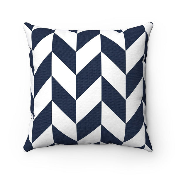 Blue White Herringbone Pillow Cover, Herringbone Throw Pillow, Geometric Pillow, Blue White Bedding, Blue Herringbone, Blue Bedroom - PIL181