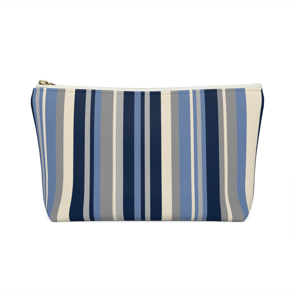 Makeup or Toiletry Bag - Blue Stripes Travel Clutch - PH30