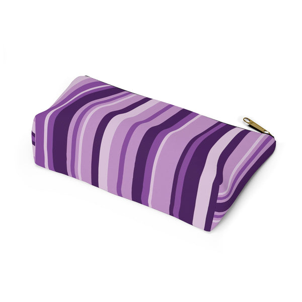 Makeup or Toiletry Bag - Purple Stripes Travel Clutch - PH33