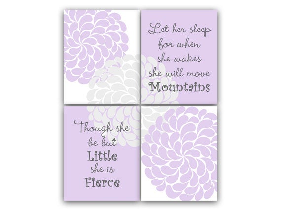 Though She Be But Little She Is Fierce CANVAS, Nursery Wall Art, Let Her Sleep Nursery Quote, Kids Wall Art, Modern Nursery Art - KIDS85