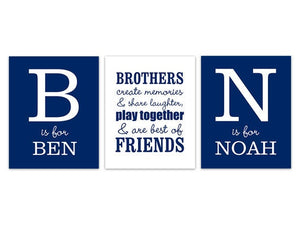 Personalized Brothers 3pc Wall Art "Brothers Create Memories & Share Laughter" - KIDS185